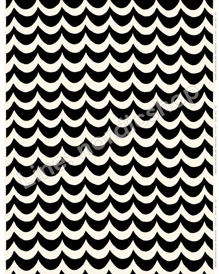 Marimekko Laine 棉布・米白、黑色