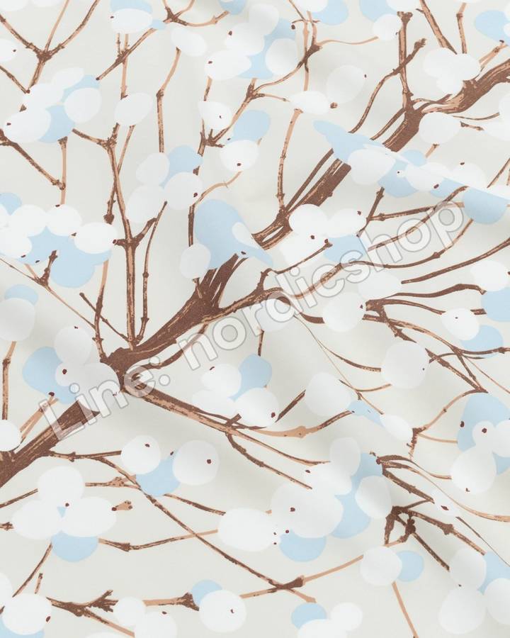 Marimekko Lumimarja 棉布・米色、棕色、藍色
