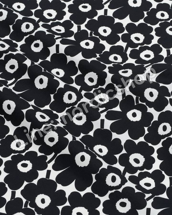 Marimekko Mini Unikko 棉布・白色、黑色