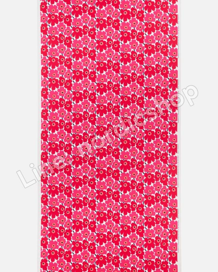 Marimekko Mini Unikko 棉布・白色、紅色、亮粉紅(2)