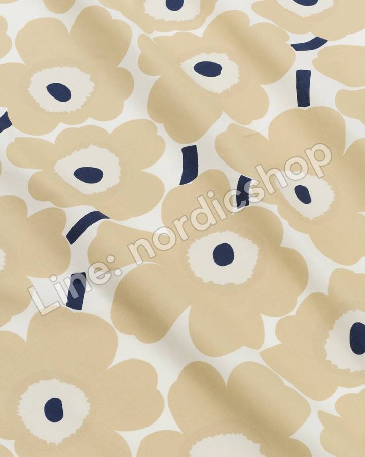 Marimekko Pieni Unikko 棉布・米白、米色、深藍(2)