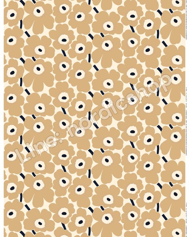 Marimekko Pieni Unikko 棉布・米白、米色、深藍(3)