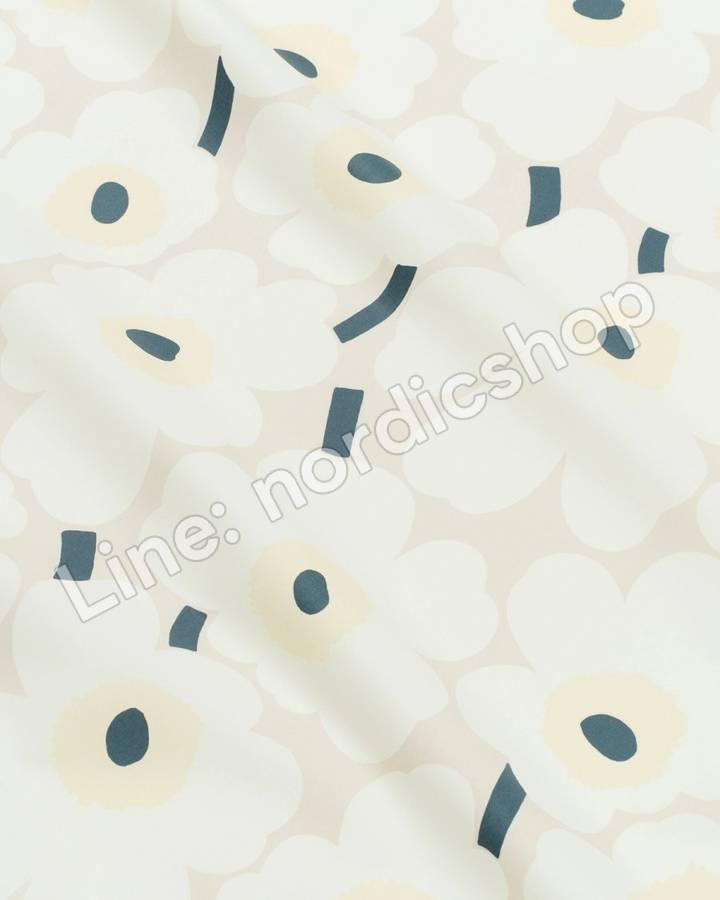 Marimekko Pieni Unikko 防水塗層棉布・米色、米白、深綠（2）