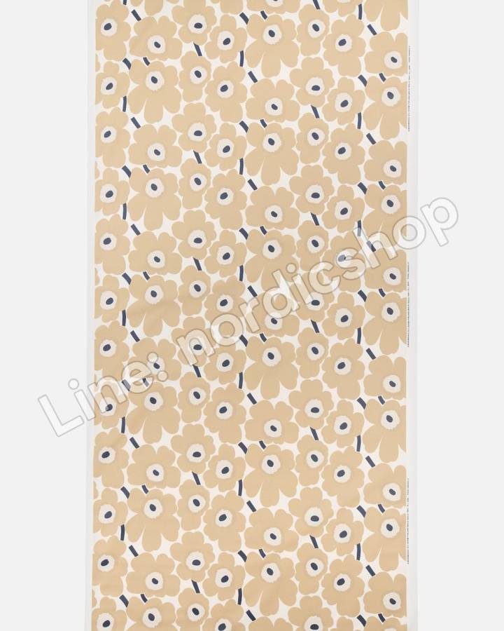 Marimekko Pieni Unikko 防水塗層棉布・米白、米色、深藍(3)