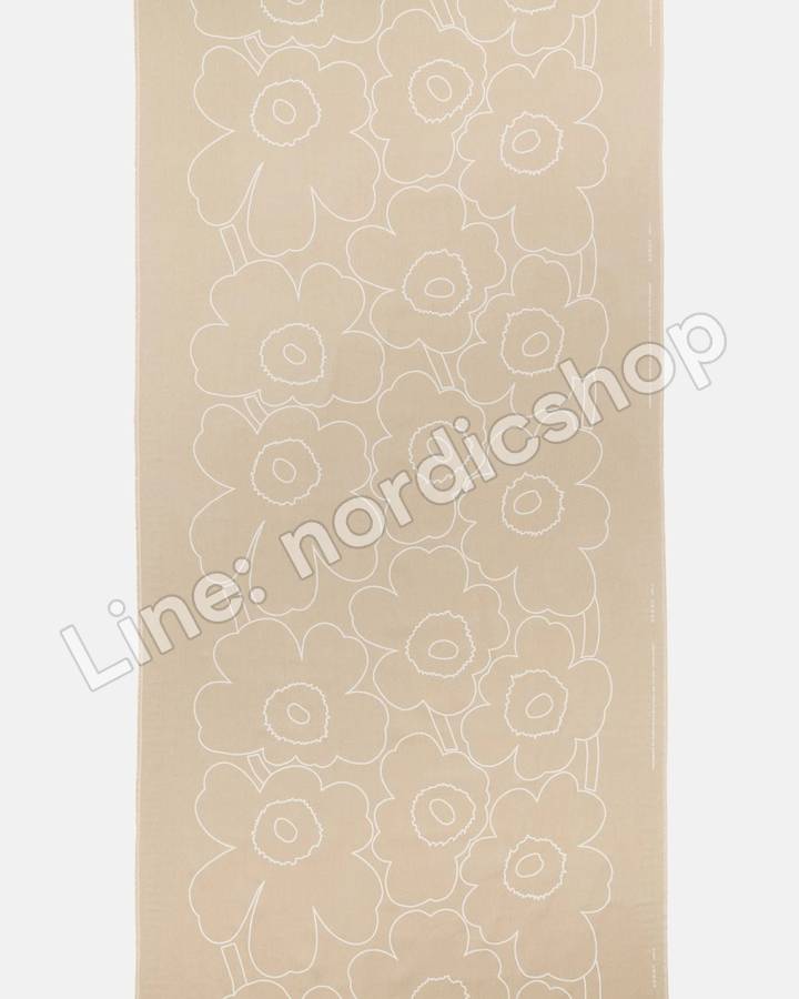 Marimekko Piirto Unikko 亞麻布・亞麻色、白色(2)