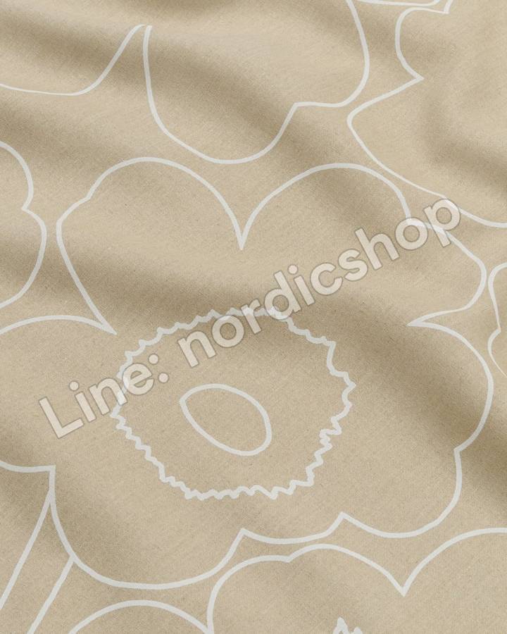 Marimekko Piirto Unikko 亞麻布・亞麻色、白色(3)