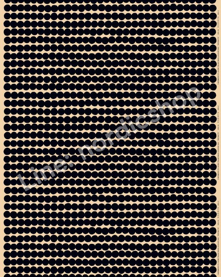 Marimekko Räsymatto 棉麻布・亞麻色、黑色