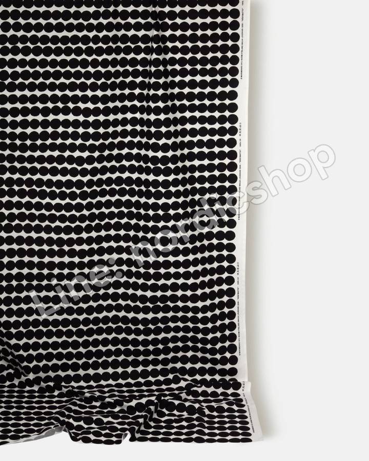 Marimekko Räsymatto 棉布・白色、黑色(3)