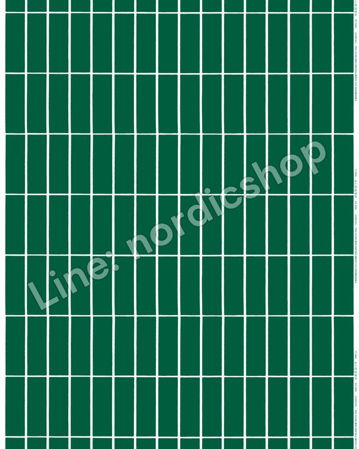 Marimekko Tiiliskivi 棉布・綠色、米白