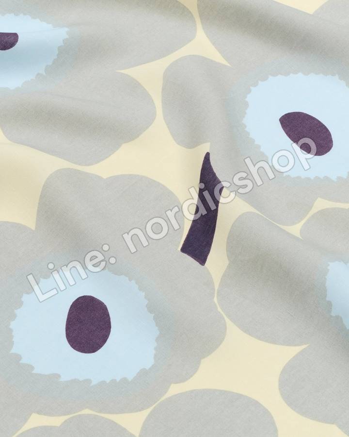 Marimekko Unikko 亞麻布・沙色、灰色、淡藍(2)