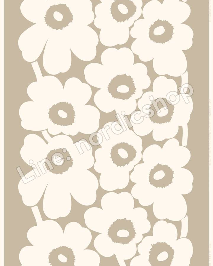 Marimekko Unikko 亞麻布・淺灰、米白(3)