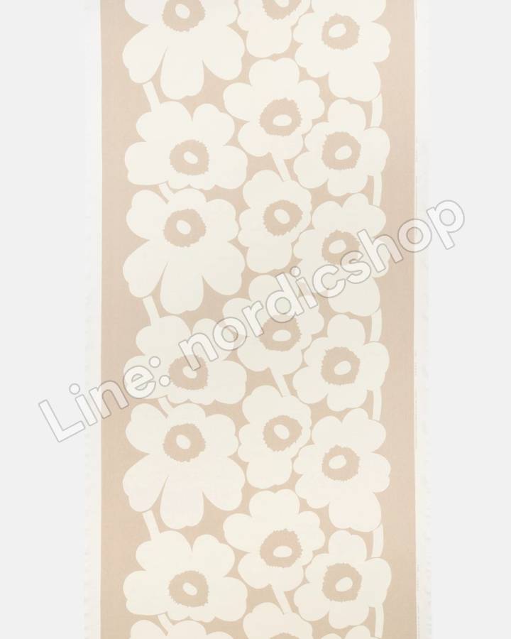 Marimekko Unikko 亞麻布・淺灰、米白