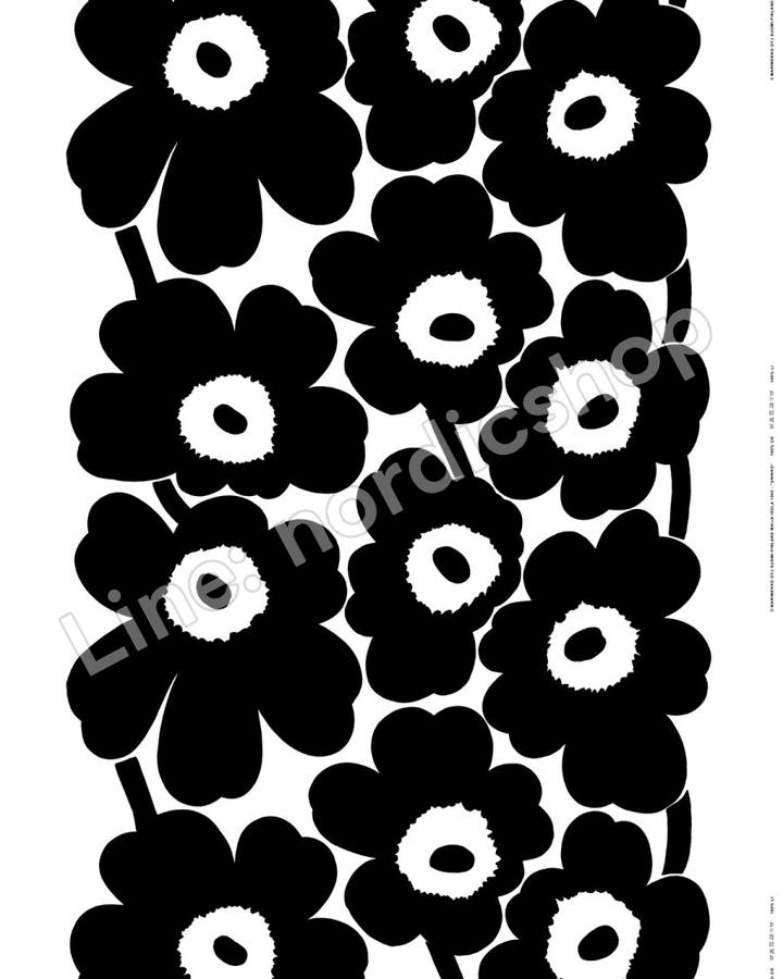 Marimekko Unikko 棉布・白色、黑色(3)
