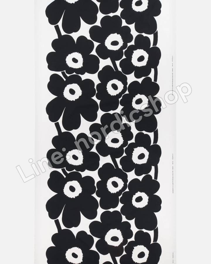 Marimekko Unikko 棉布・白色、黑色