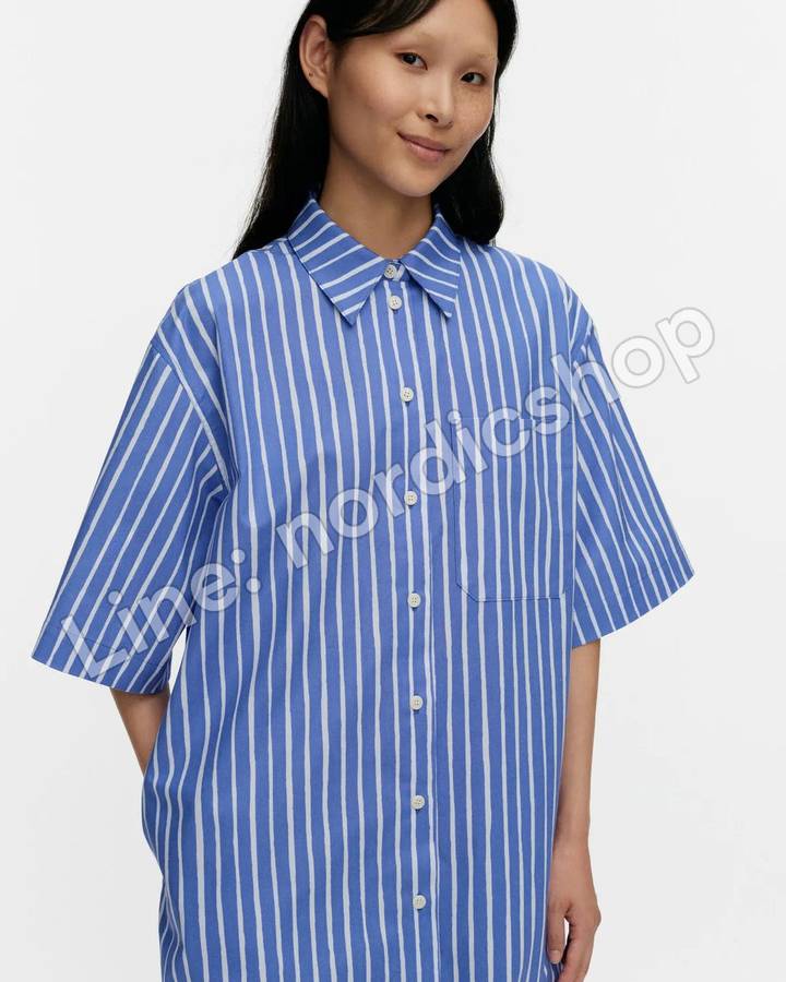 Marimekko Niidet Piccolo Kioski 洋裝・藍色、白色（2）