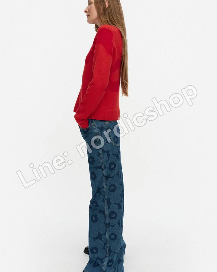 Marimekko Aukio Unikko 針織上衣・深紅、紅色（3）