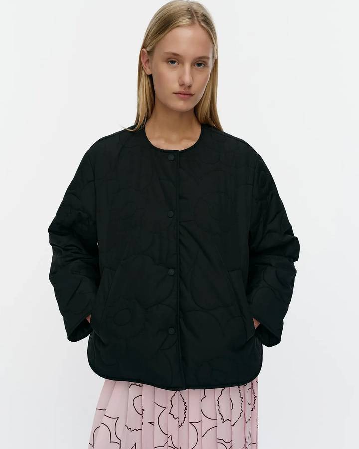 Marimekko Kapseli Piirto Unikko 絎縫外套・黑色