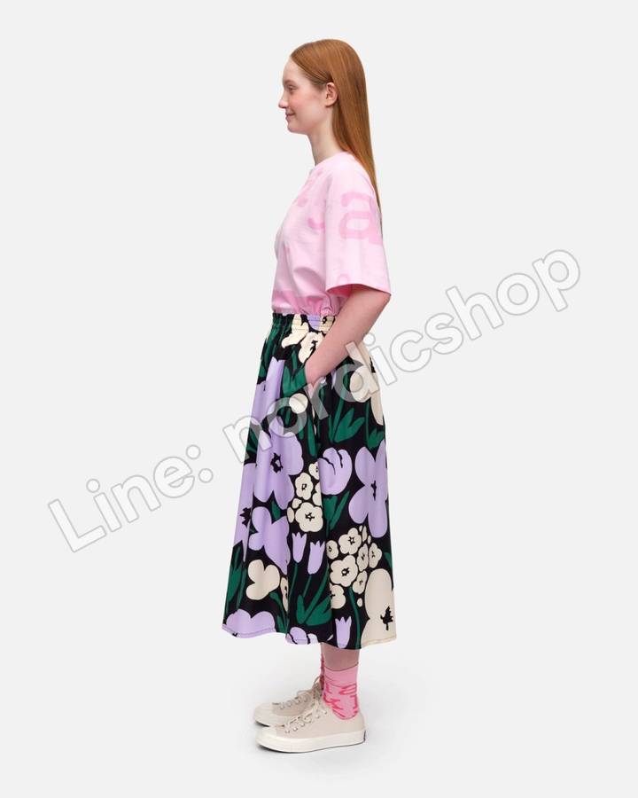 Marimekko Garrel Talkoot 裙子・黑色、丁香紫、綠色、米白(3)
