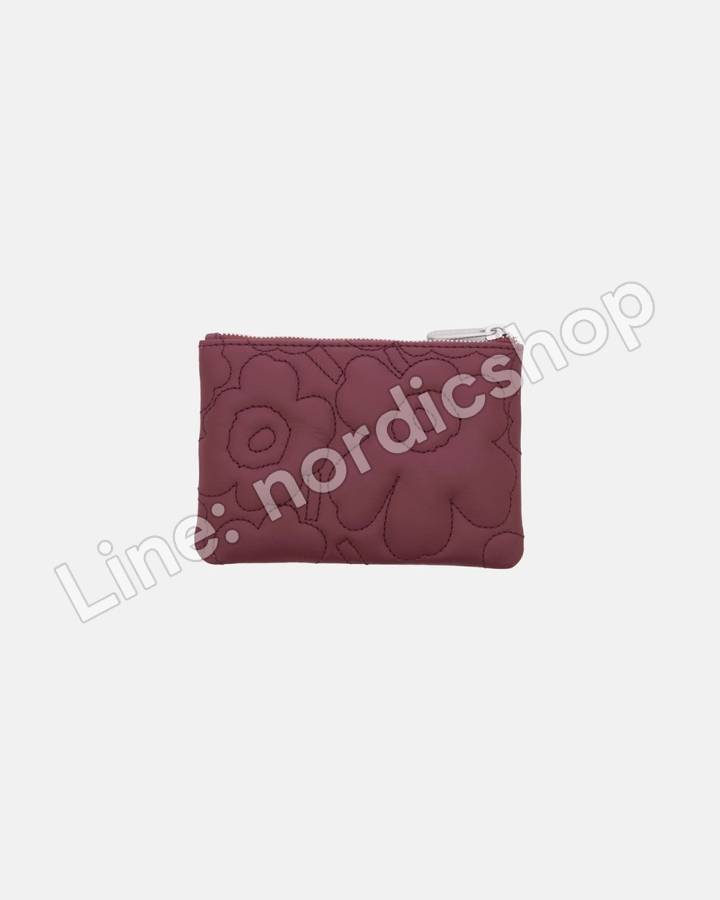Marimekko Pouch Wallet Unikko 皮夾・酒紅