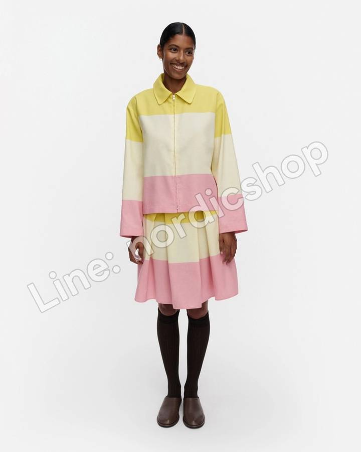 Marimekko Kirjaimet Hennika 上衣・黃色、淺黃、玫瑰粉