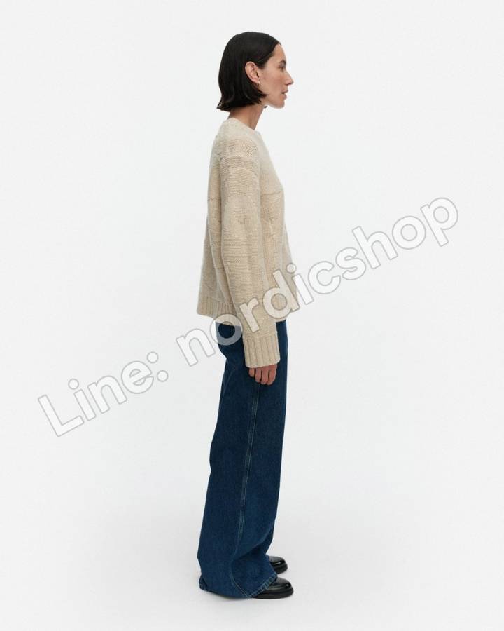 Marimekko Vainu Unikko 針織上衣・麻米色(2)