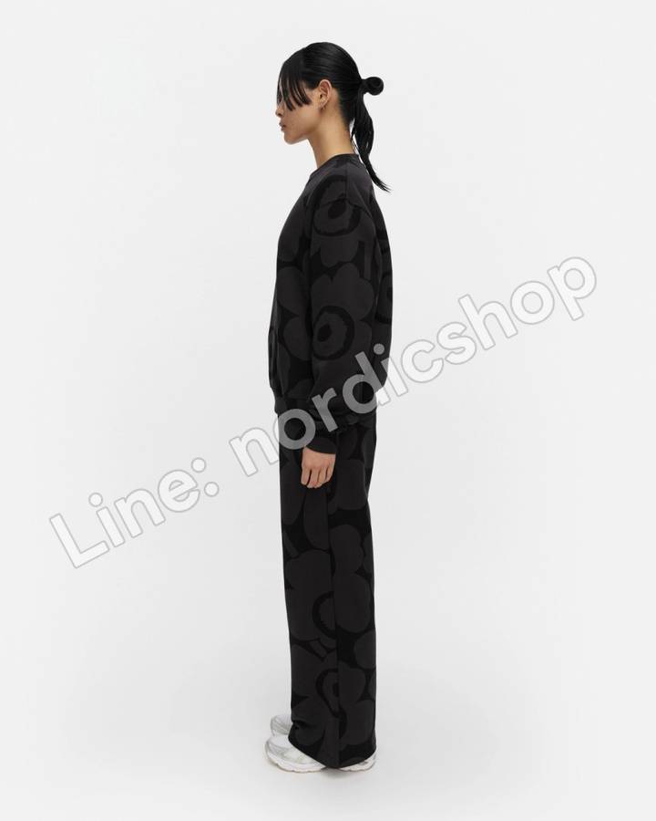 Marimekko Varret Unikko Kioski 棉質休閒褲・黑色、灰色(2)