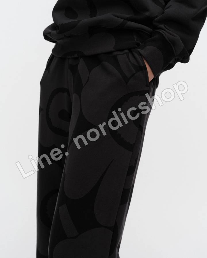 Marimekko Varret Unikko Kioski 棉質休閒褲・黑色、灰色(4)