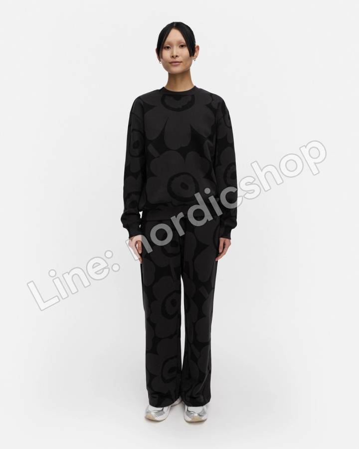 Marimekko Varret Unikko Kioski 棉質休閒褲・黑色、灰色